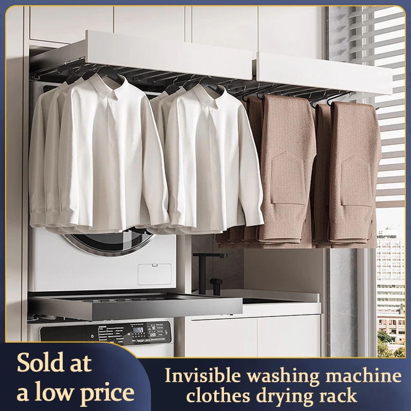 

Washing Machine Pull-Out Clothes Drying Rack Above The Balcony Hidden Telescopic Invisible Clothes Drying Rack Pants Rack