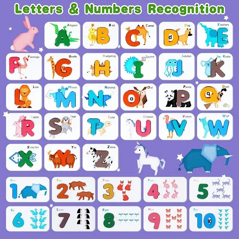 Montessori Alphabet Numbers Flash Cards for Kids 3-6 Years ABC Learning Toys Wooden Letters Numbers Preschool Educational Toys