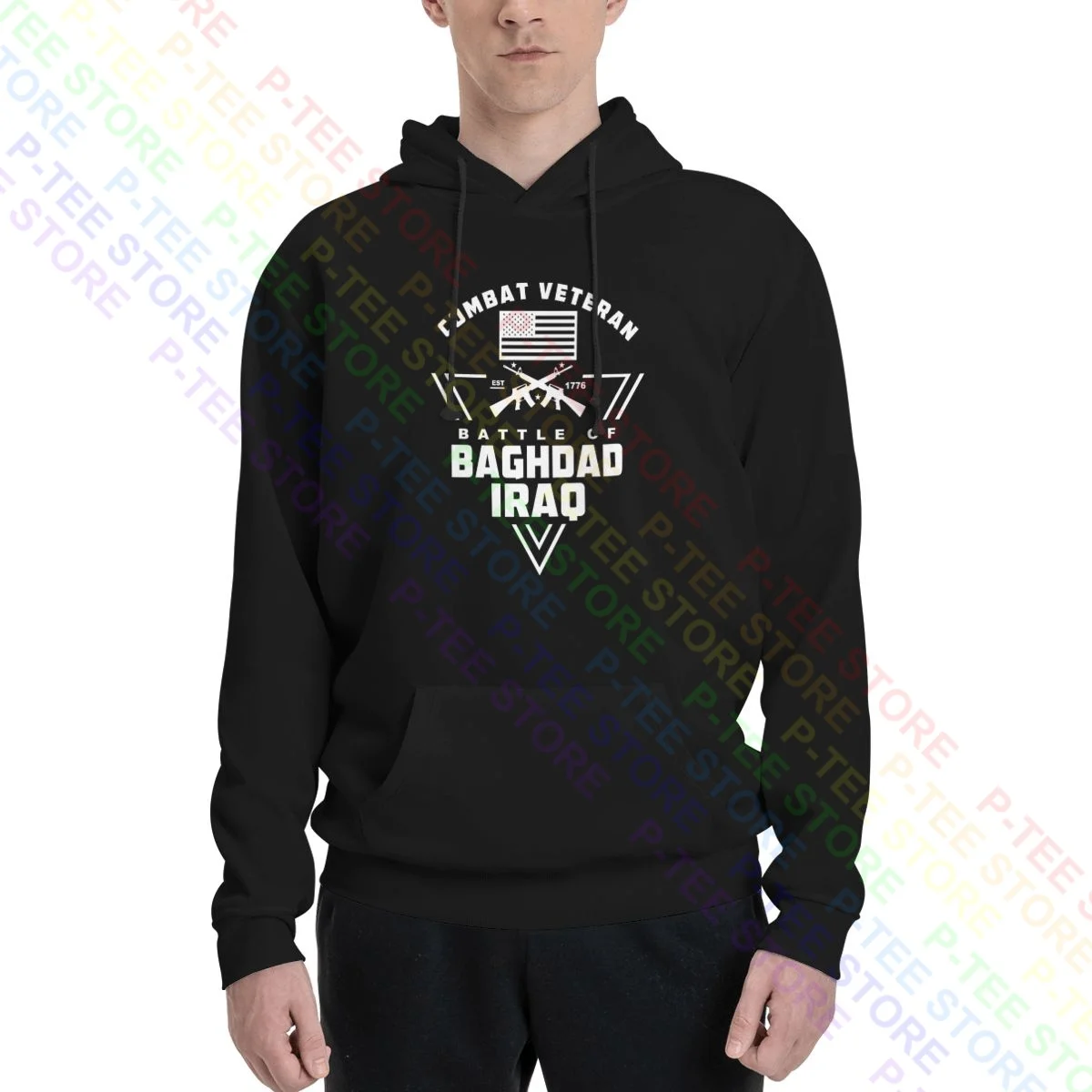 Military Combat Usa Flag Iraq War Battle Baghdad Infantry Combat Vet Hoodie Sweatshirts Hoodies Daily Best Quality