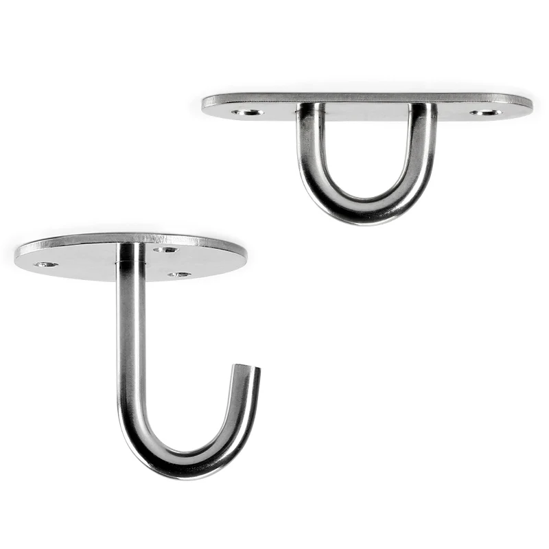 2Pcs Solid Stainless Steel Thickened Fan Hook U-Shaped Fixed Hook Pendant Potted Crystal Lamp Top Mounted Hook