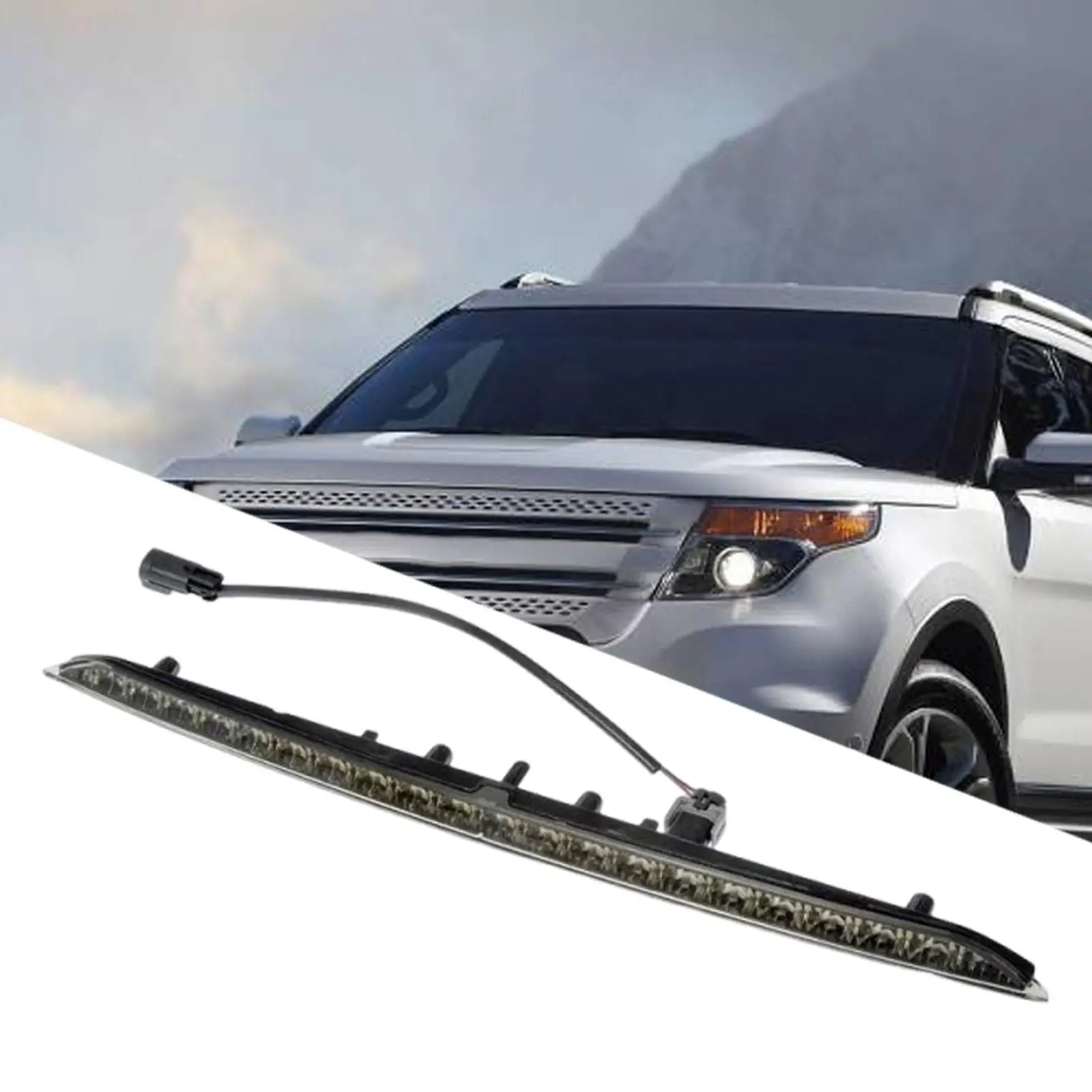 مجموعة مصابيح الفرامل LED المركزية مصباح إيقاف عالي أسود ABS أضواء LED خلفية لفورد إيدج 2015 إلى 2020