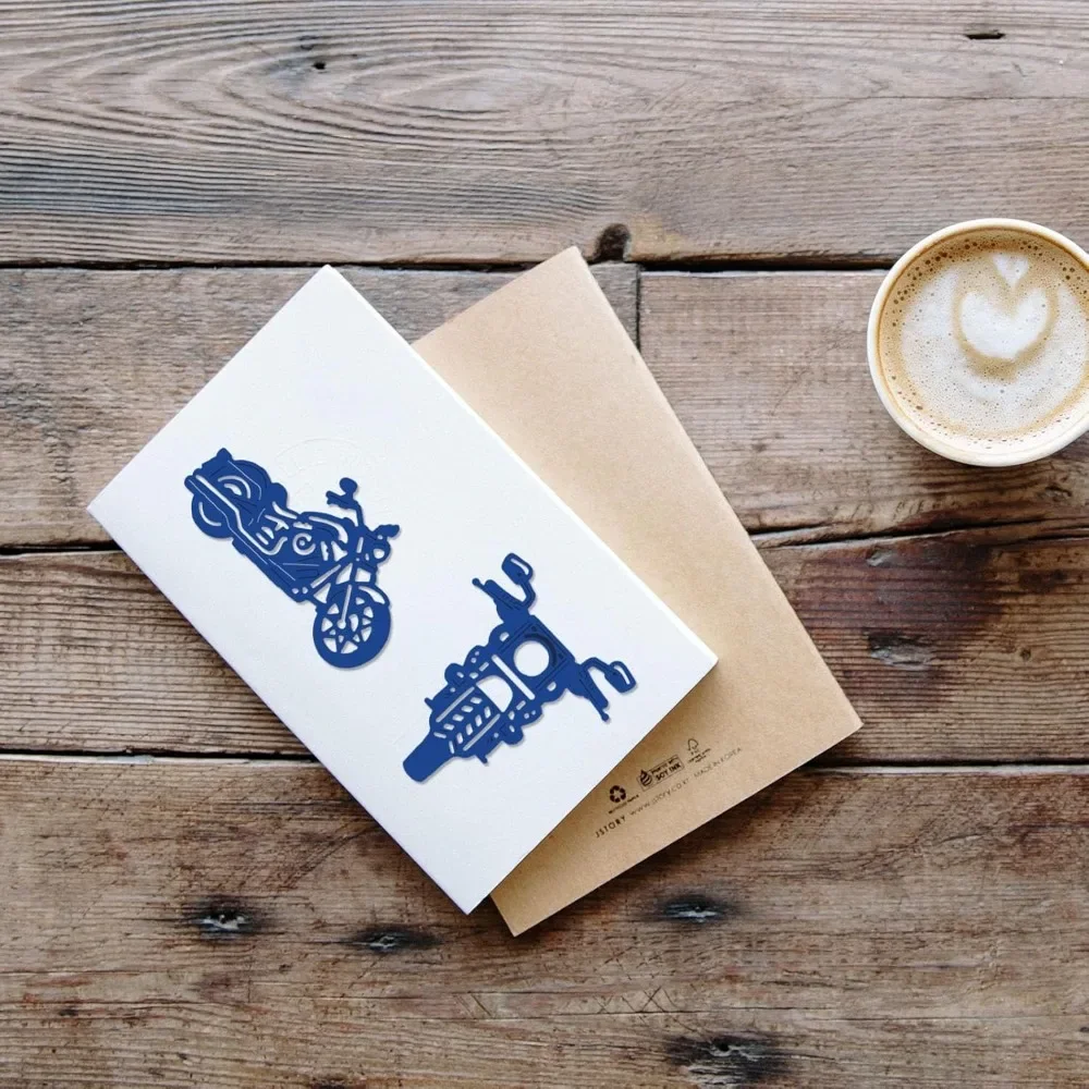 1 مجموعة دراجة نارية المعادن يموت تخفيضات دراجة نارية قطع يموت الإستنسل المعدنية لصنع بطاقة النقش أداة الاستنسل سكرابوكينغ