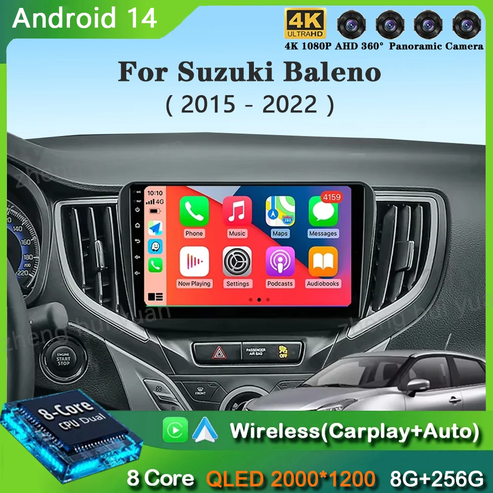 

Android 14 для Suzuki Baleno 2015-2022 GPS-экран с поддержкой Raer Camera Carplay OBD Автомобильный мультимедийный радиоприемник Видеоплеер 4G WIFI