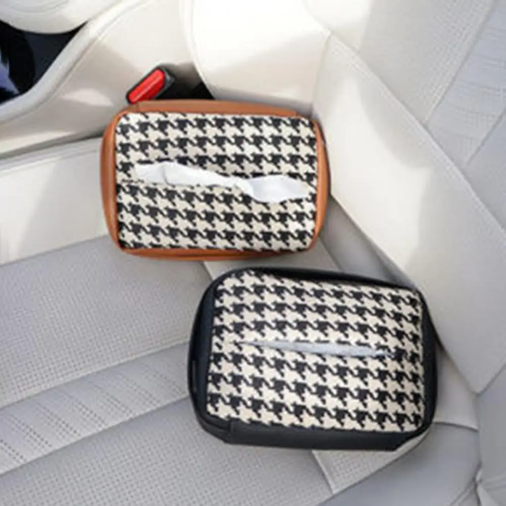 Car Tissue Holder Stain-resistant Elastic Buckle Space-saving Car Sun Visor Seat Back Tissue Case Car Tissue Box Storing