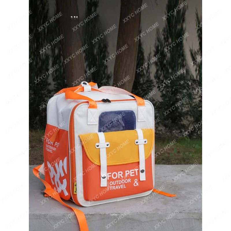 

Pet Bag Cabin Cat Large Capacity Dog Canvas Schoolbag Carrying Cat Bag Portable Backpack for Going out