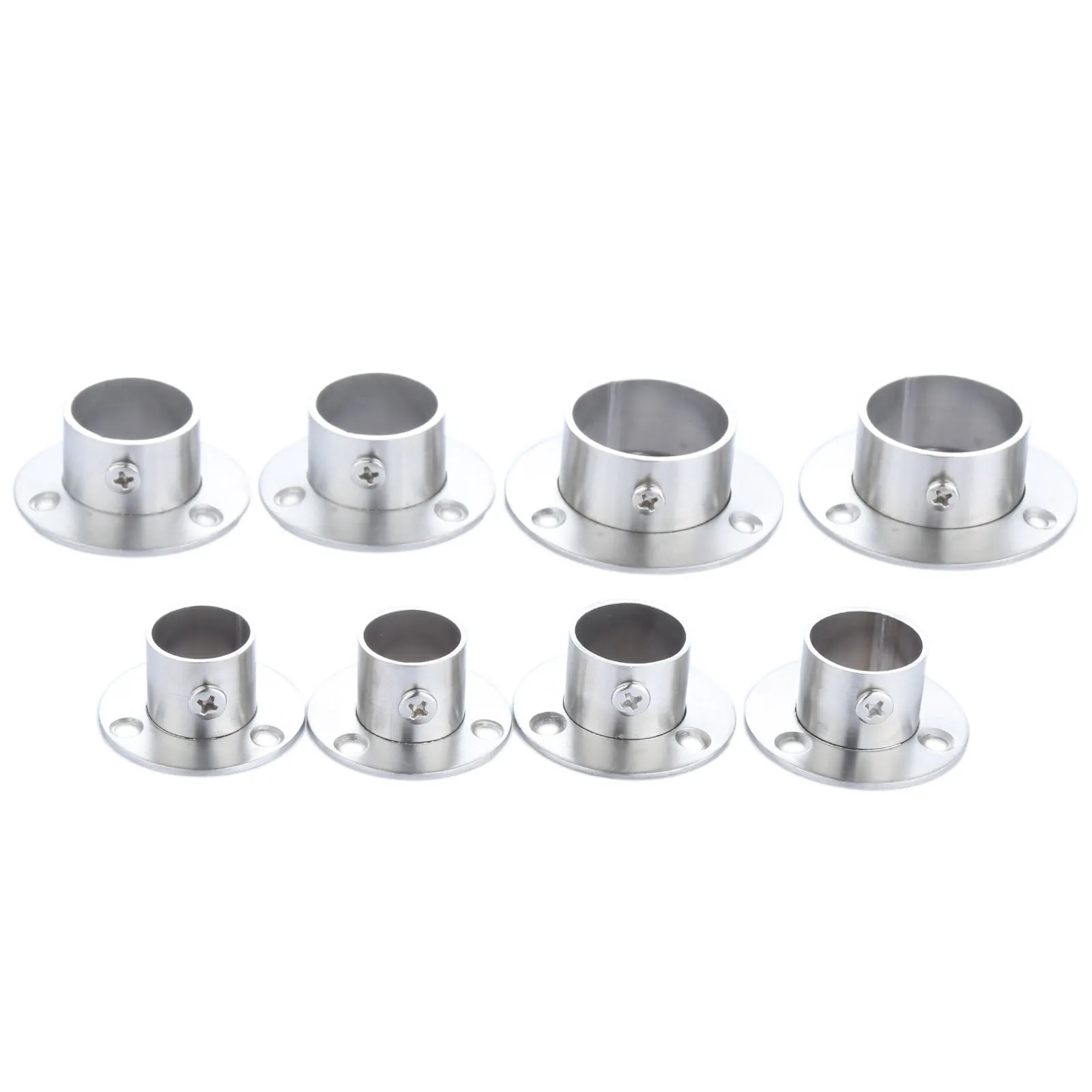 2pcs Stainless Steel Flange Socket Closet Rod End Supports Wardrobe Curtain Clothes Rods Tube Bracket Holder 19/22/25/32mm
