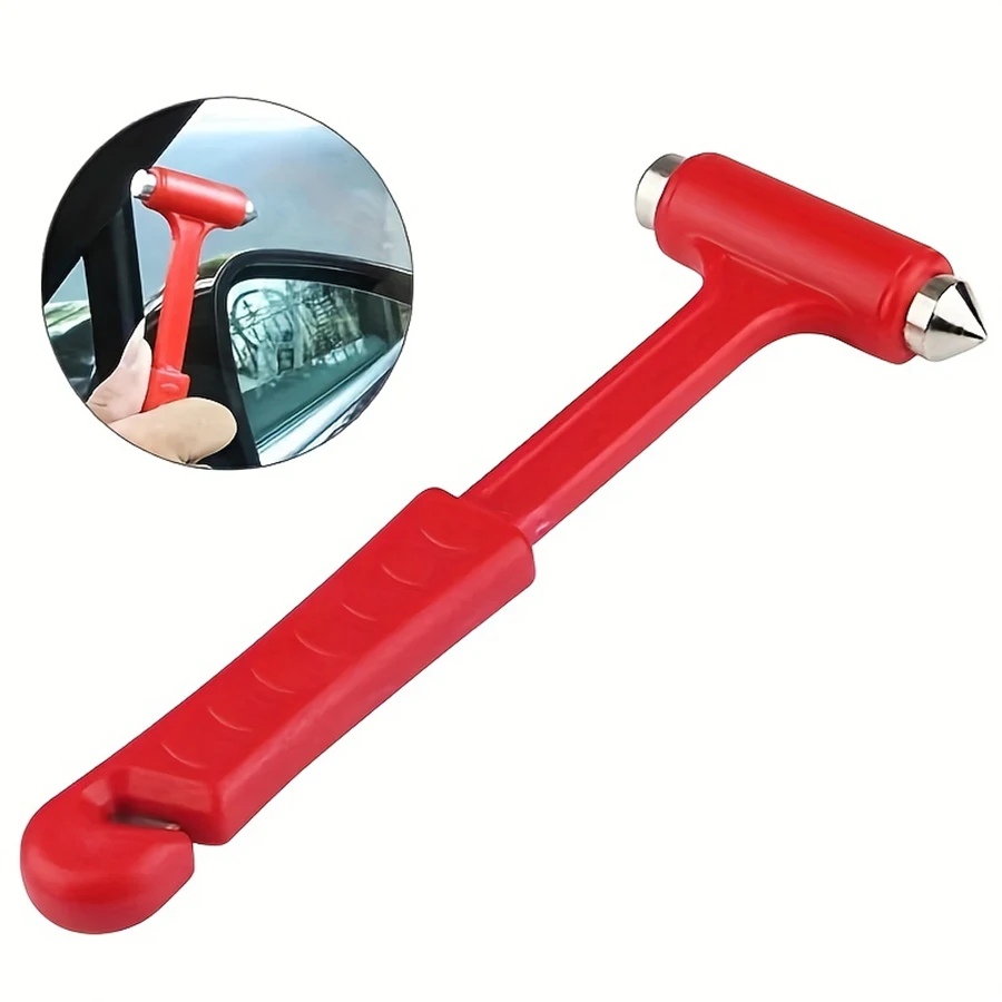 Multifunctional Safety Long Handle Solid Car Self-Help Emergency Escape Hammer Window Breaker for Window Knocking Glass Artifact