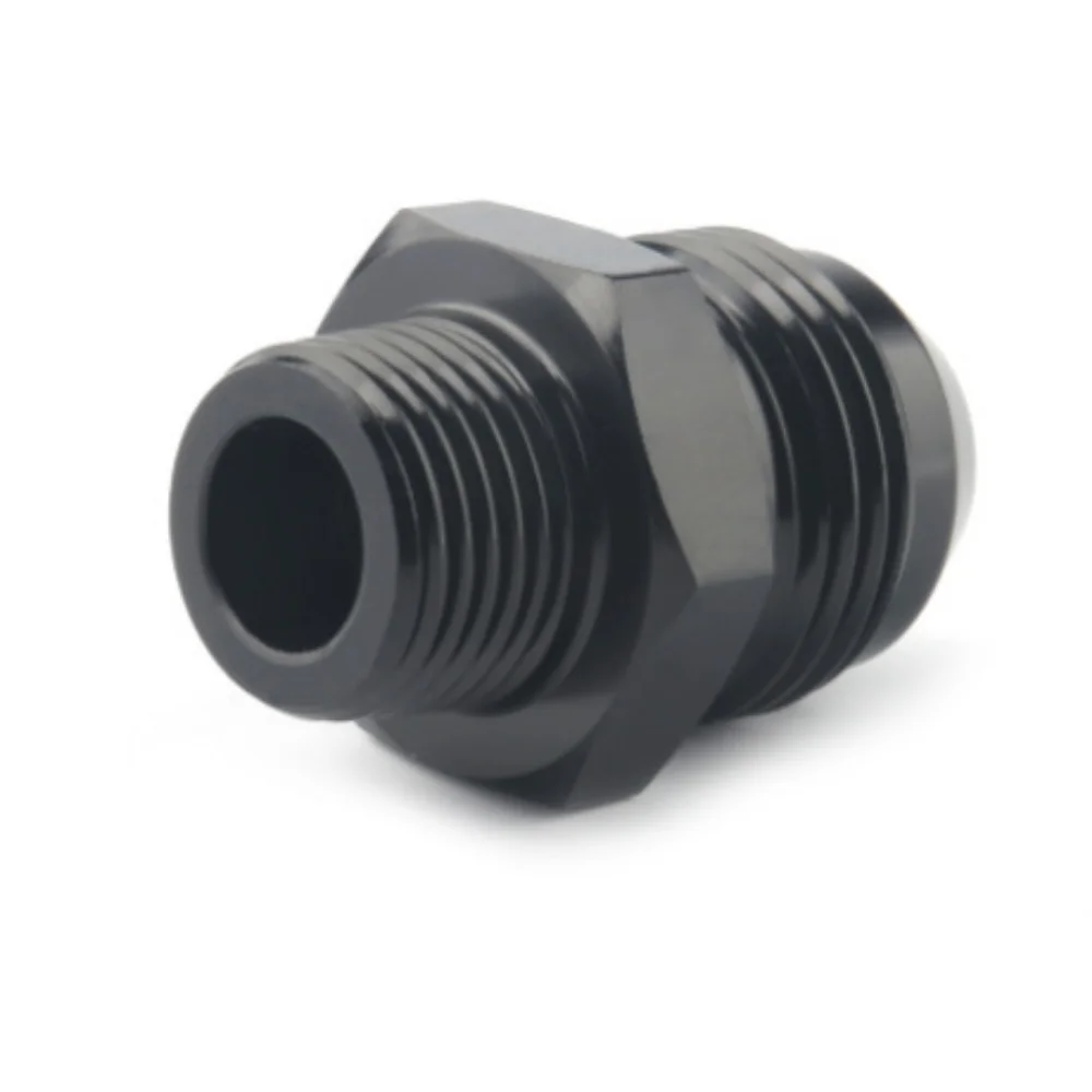 AN3/AN4/AN6/AN8/AN10/AN12 Male Flare to 1/4" 1/8 3/8  1/2 3/4 NPT Pipe Fitting Adapter Aluminum Straight Black 2PCS