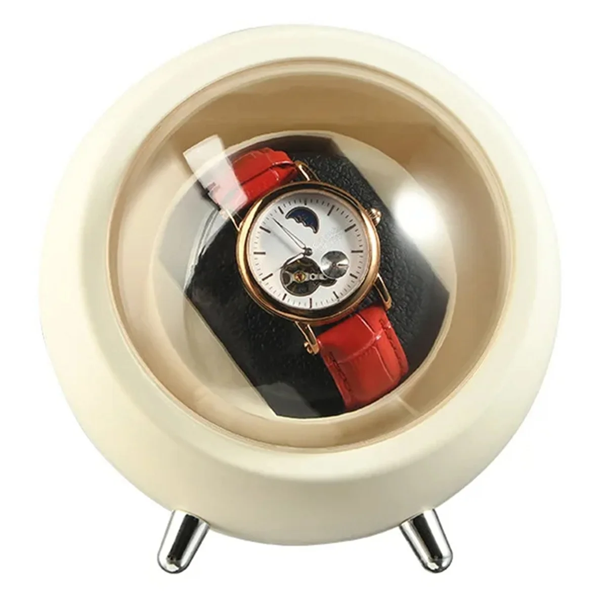

New Watch Winder for Automatic Watches Watch Box Automatic Winder (Creamy-White)