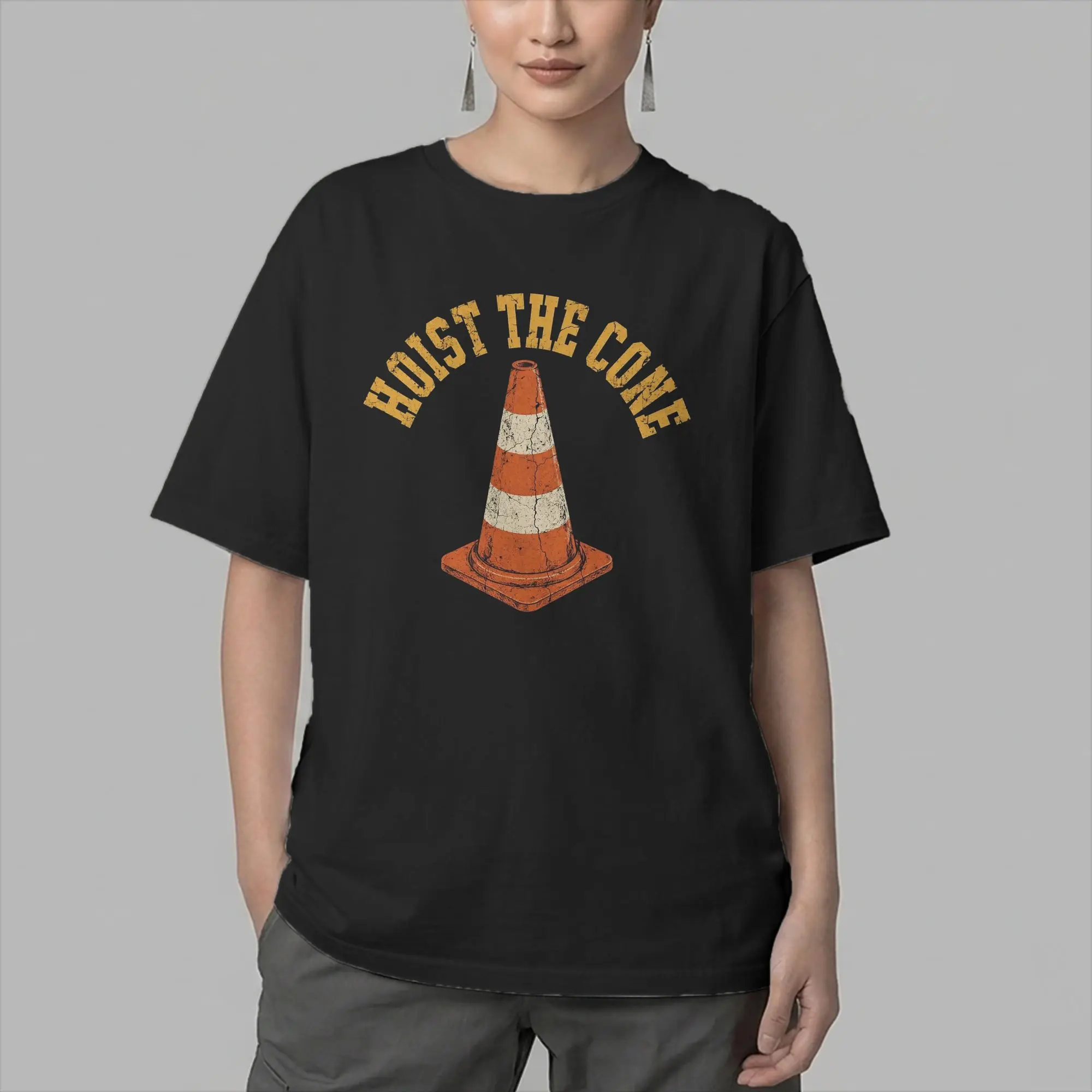 Hoist The Cone Meme Baseball T-Shirt for Men  Vintage Cotton Tees Round Collar Short Sleeve T Shirts 4XL 5XL Clothes