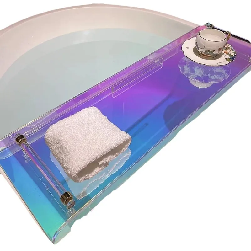 

Acrylic colorful bathroom tray bathtub storage shelf storage bath Internet celebrity transparent bathroom storage