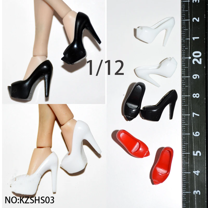 1/12 Female Soldier High Heel Shoes Sandals Fashion Pointed Toe Shoes Classic Pumps Party Prom Shoes For 6