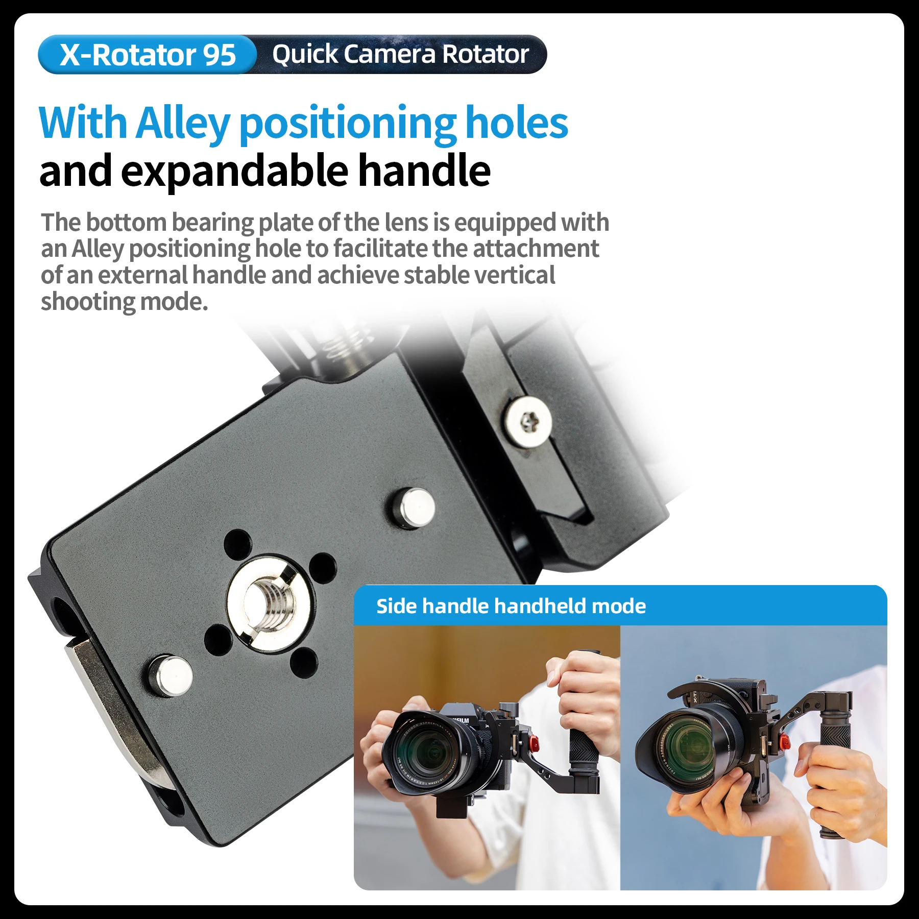 Fotopro Staffa Verticale Anello Per Obiettivo X-R75 – Piatta Girevole Per DSLR E Mirrorless, Compatibile Arca
