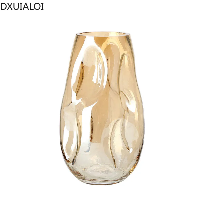 Modern minimalism special-shaped stained glass vase living room desktop flower arrangement  nordic style home decor vases