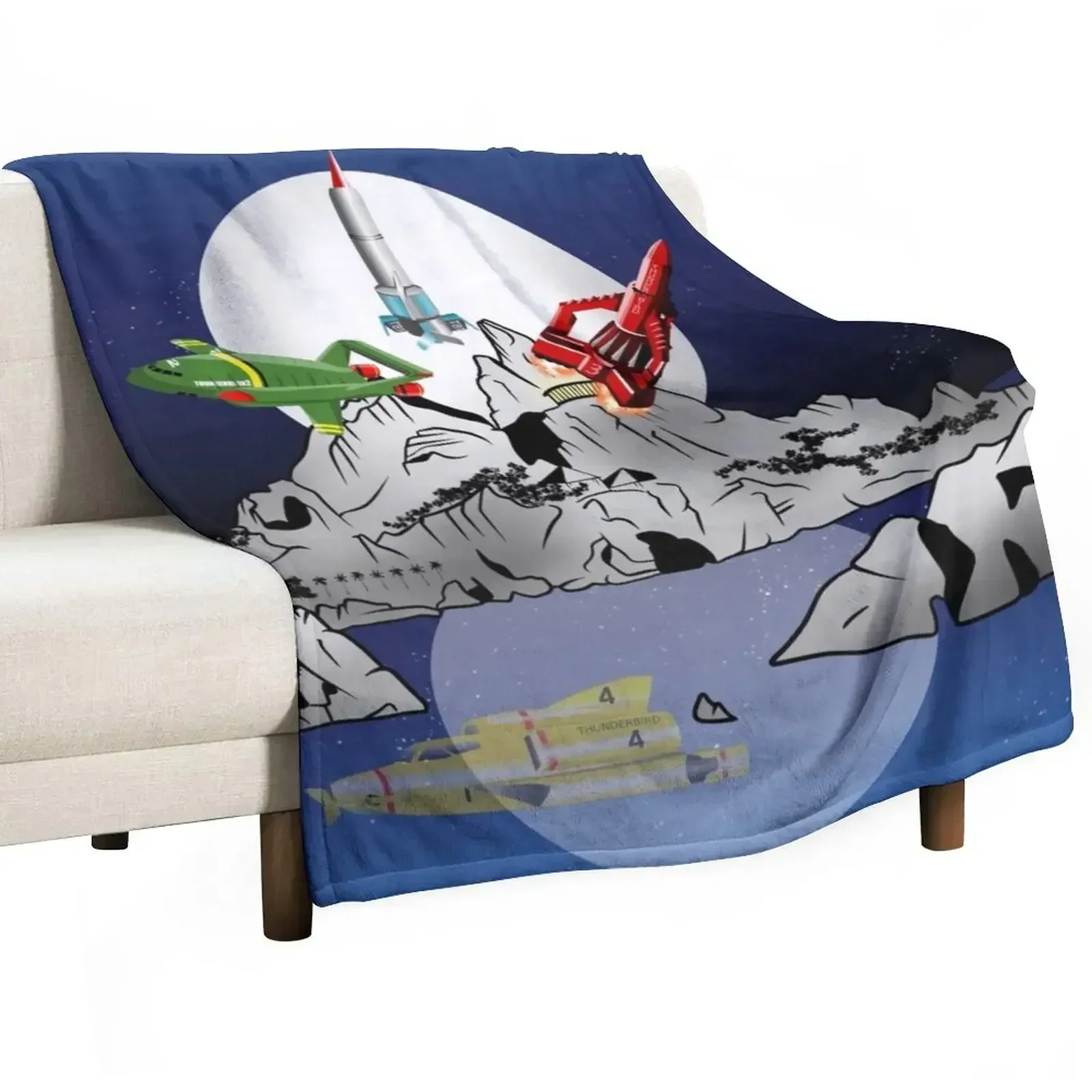 Thunderbirds Tracy Island Throw Blanket Hairys Flannel Baby Furrys Blankets