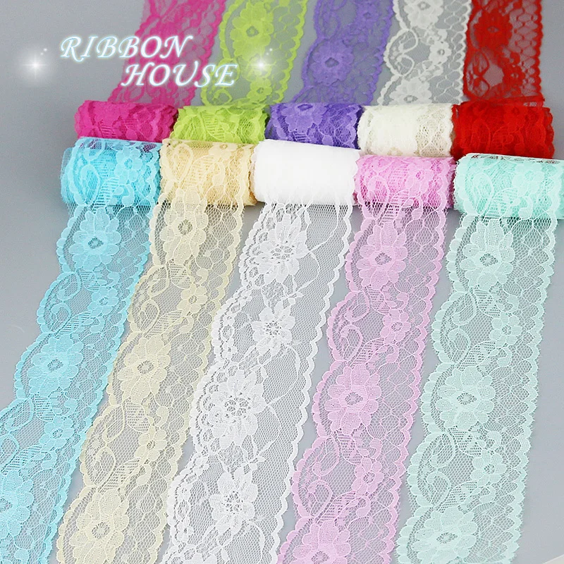 (10 yards/roll) 65mm white and black Lace fabric Webbing Decoration Lovely gift packing Material
