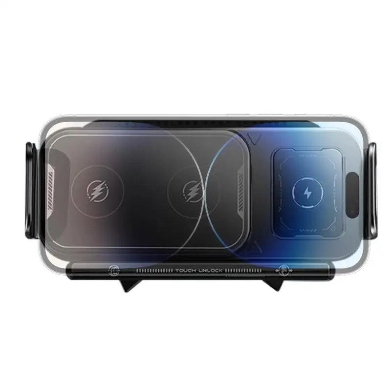 

Wireless Car Charger Touch Rotate Cellphone Holder Smart Fast Charger Cellphone Holder For Auto Console Air Vent Road Trip Truck