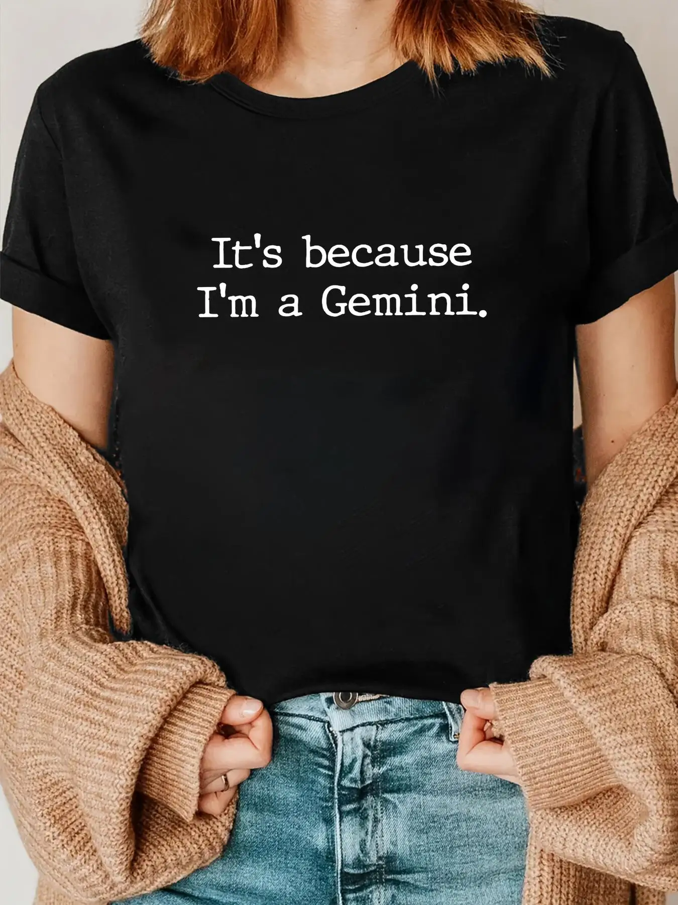 Gemini Horoscope Gifts Women Men Zodiac Sign Astrology T-shirt Women's T-shirtWomen's Basic T Shirt Crew Neck Short Sleeve Casual Fashion Tops
