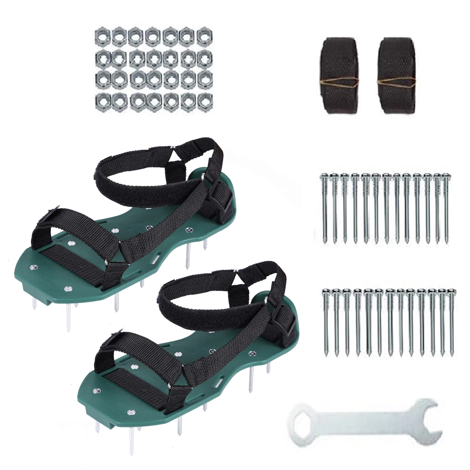 Garden Lawn Aerator Shoes Heavy Duty Spike Aerating Sandals Aerating Lawn Soil Grass Aeration Shoes With Adjustable Straps