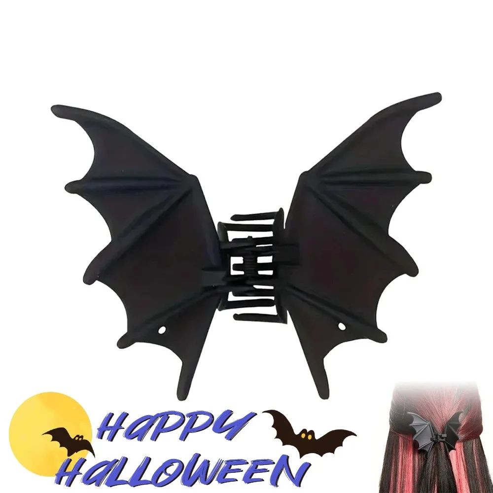 

Hair Accessories Gothic Halloween Hair Claw Alloy Matte Black Bat Wings Ponytail Holder Headdress Cosplay Shark Clip Gift