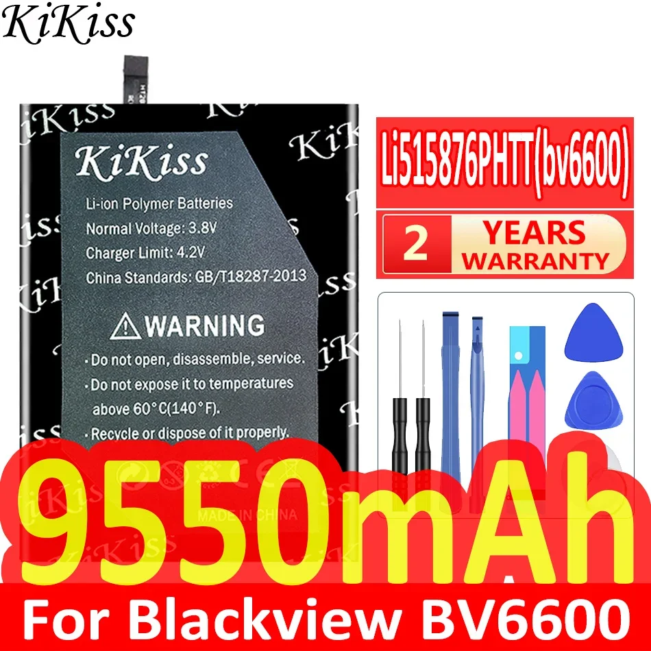 9550mAh KiKiss Powerful Battery Li515876PHTT (bv6600) For Blackview BV6600 BV 6600 Helio A25 A 25