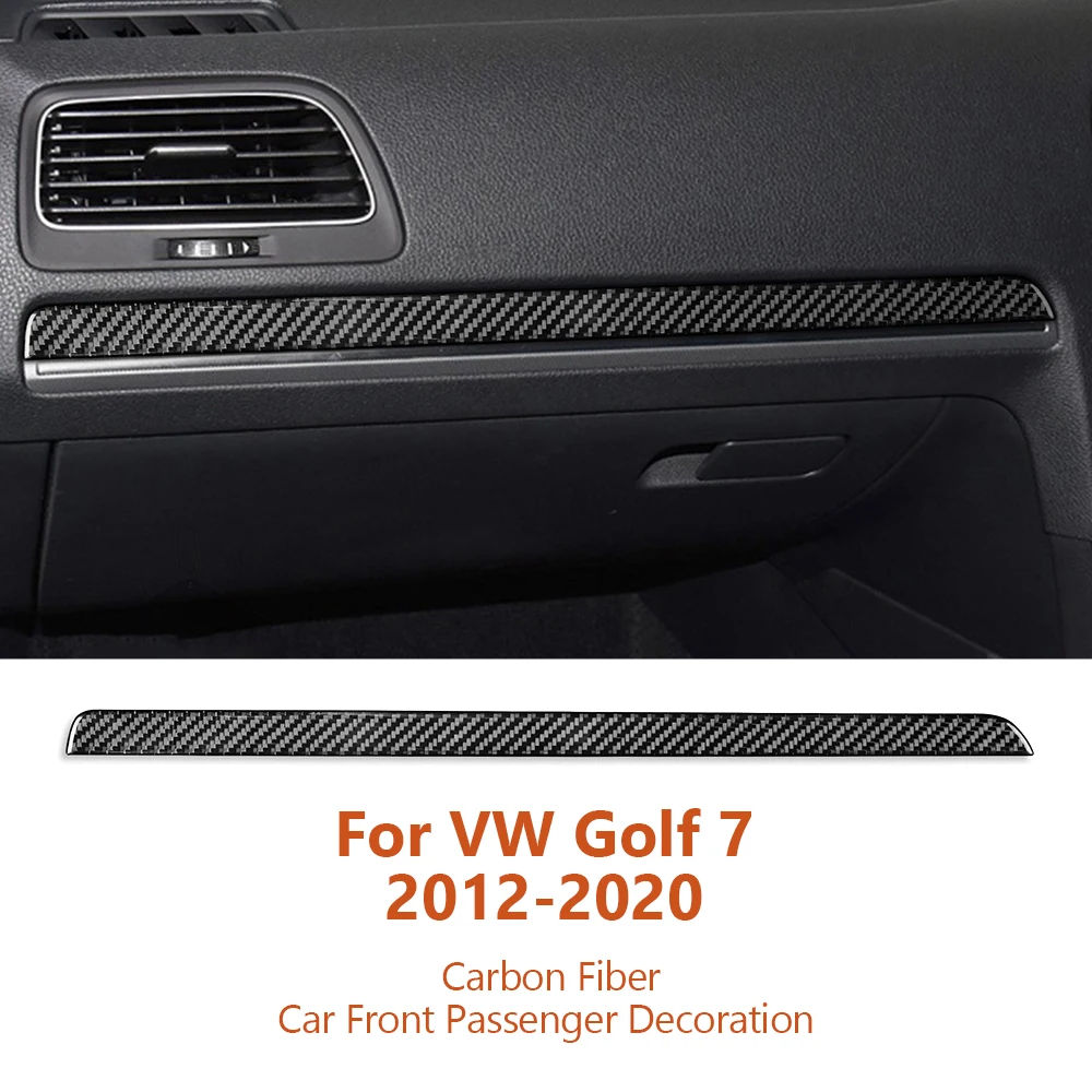 For Volkswagen VW Golf 7 2012-2020 Carbon Fiber Car Front Passenger Decorative Stickers Auto Interior Modification Accesorios