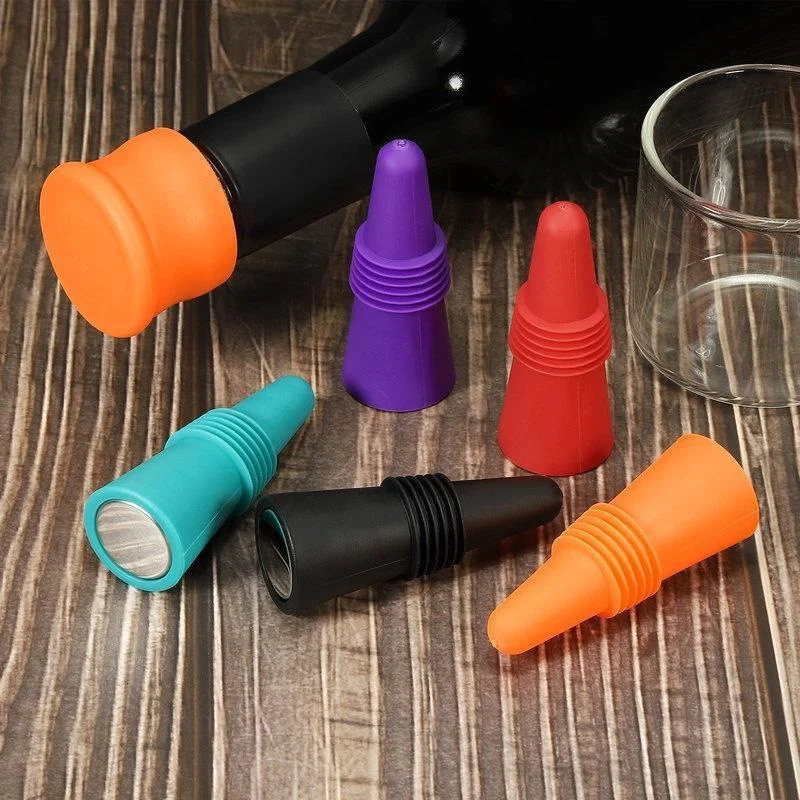 1PC Silicone Wine and Beverage Bottle Cap Set Leak Proof Champagne Bottles Sealer Stoppers Wine Cork Saver Stopper Reusable