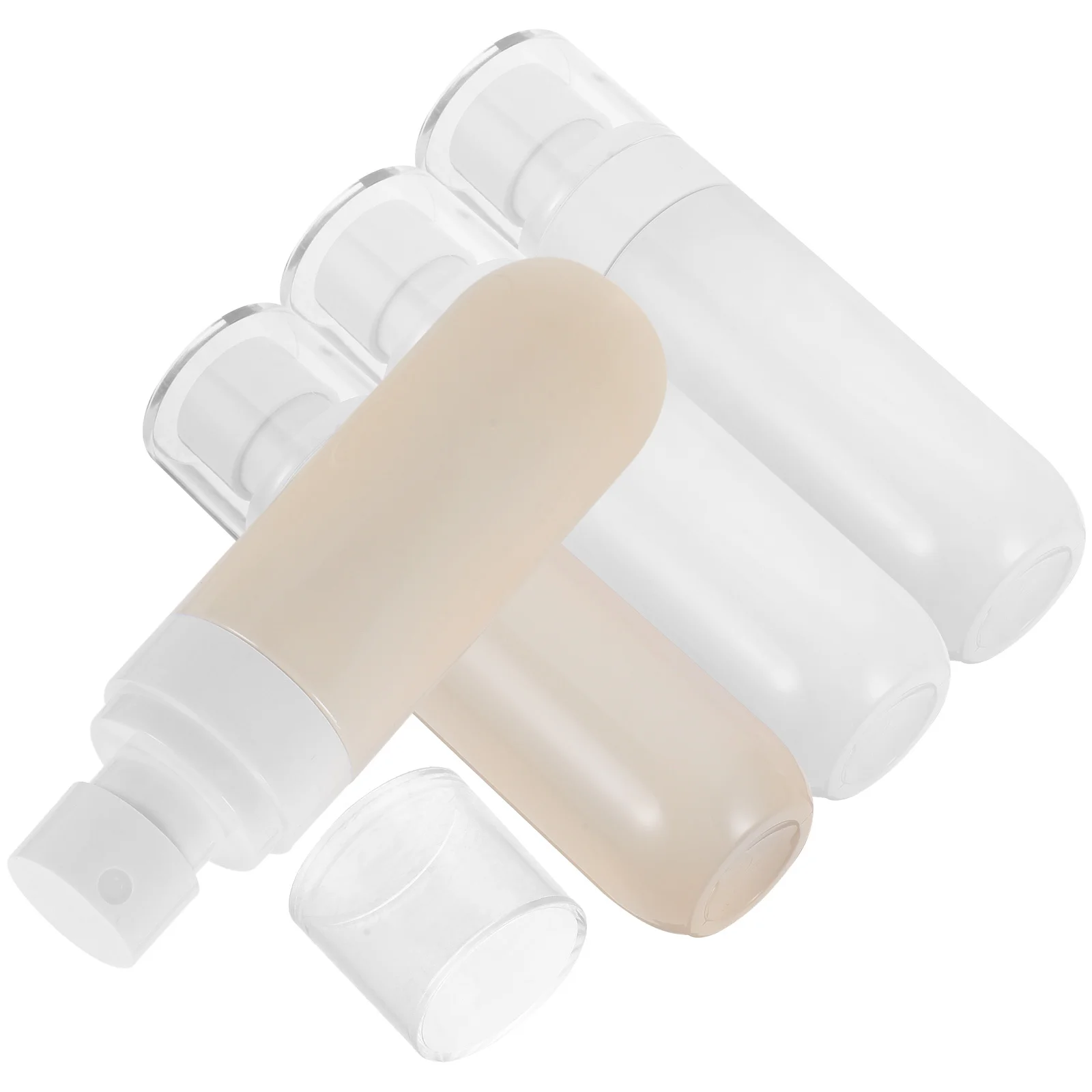 4개 휴대용 스프레이 병 100ml 빈 리필 가능한 플라스틱 미스트 스프레이어 여행용 메이크업 액체 재사용 가능한 소형 스프레이 병