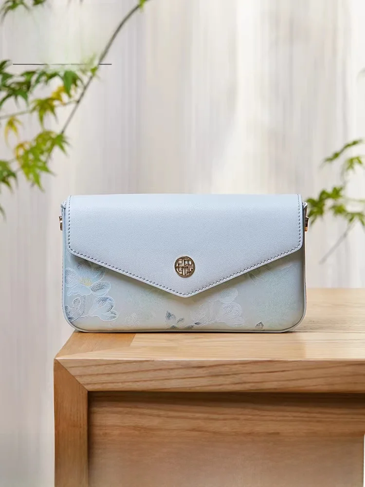 

Tianxu, новинка, китайский Sle, национальное наследие, шелковая кисточка, цветочная вышивка, воловья кожа с принтом, универсальный Ele Single oulder Sl...