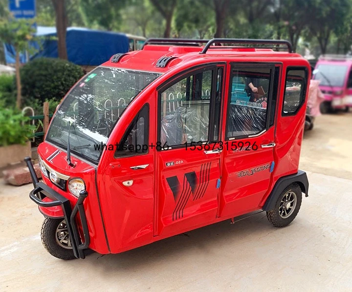 1200W 60V Electric Closed Passenger Electric Tricycle 10 Electric Tricycles 4 Wheel Car Velo Mobile Closed Front Disc+rear Disc