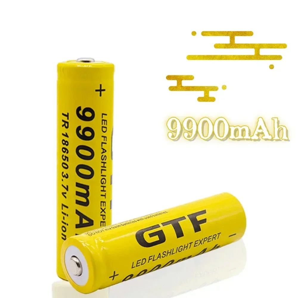 GTF 18650 Battery 3.7V 9900mAh Rechargeable Lithium ion Battery, Suitable for LED Flashlight Battery+Free Shipping