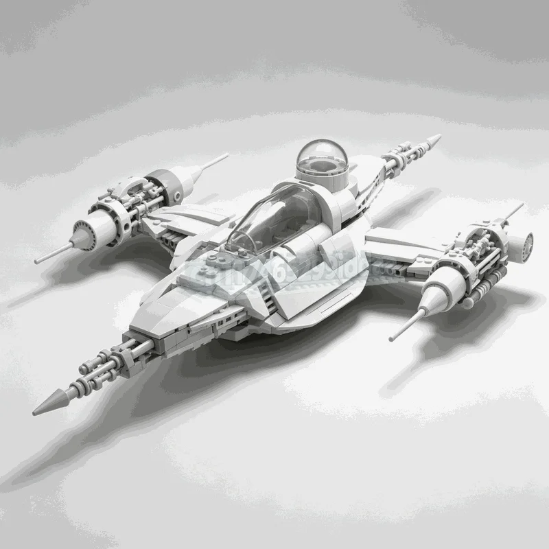 520PCS Hyperdrive Space Jet Building Blocks Sci Fi Aircraft Model Creative Assembly Bricks Display Collection Toy Popular Gifts