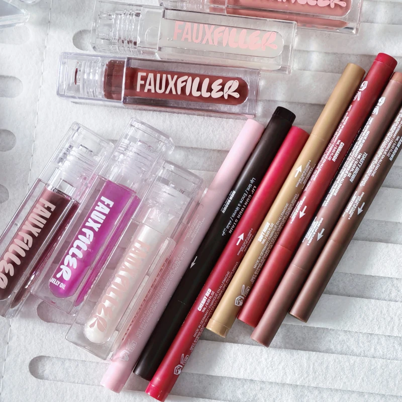 Hot Cosmetic Lip Liner Pencil Nude Matte Waterproof Non-stick Cup Cherry Red Lipstick Shell JUICY PINK LADY Lip Gloss Makeup