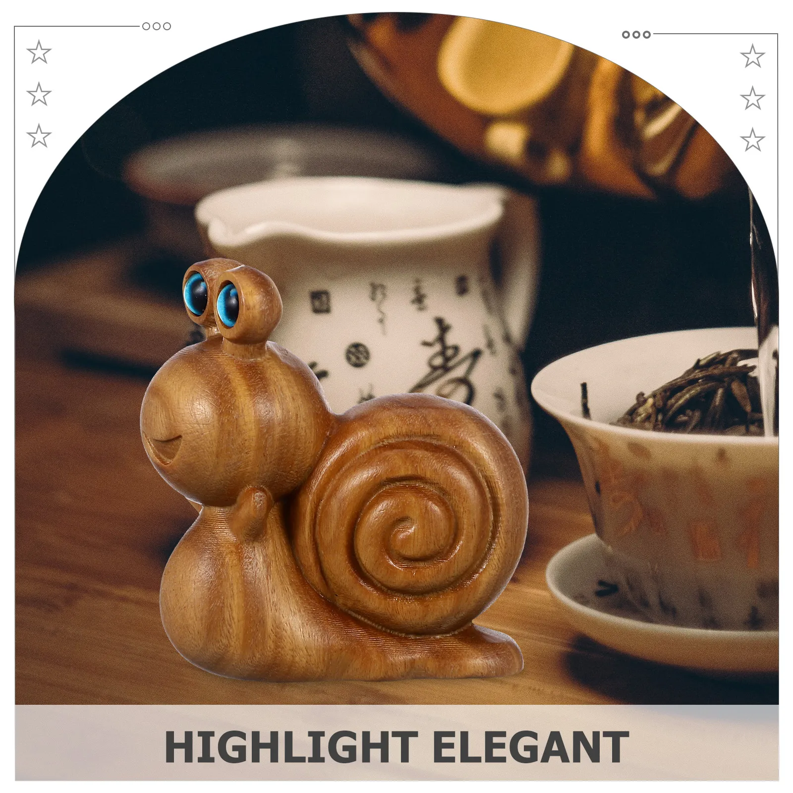 

Wood Carving Snail Tea Pet Mini Figurine Home Decor Desktop Animal Statue Wooden Adornment Hand Carved Small Snail
