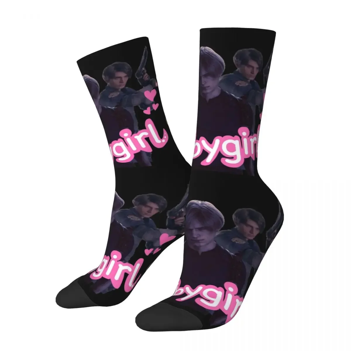 Hip-hop Men's Women's Trio Leon Kennedy Babygirl Socks Horror Game Merch Warm Socks Comfortable Wonderful Gifts