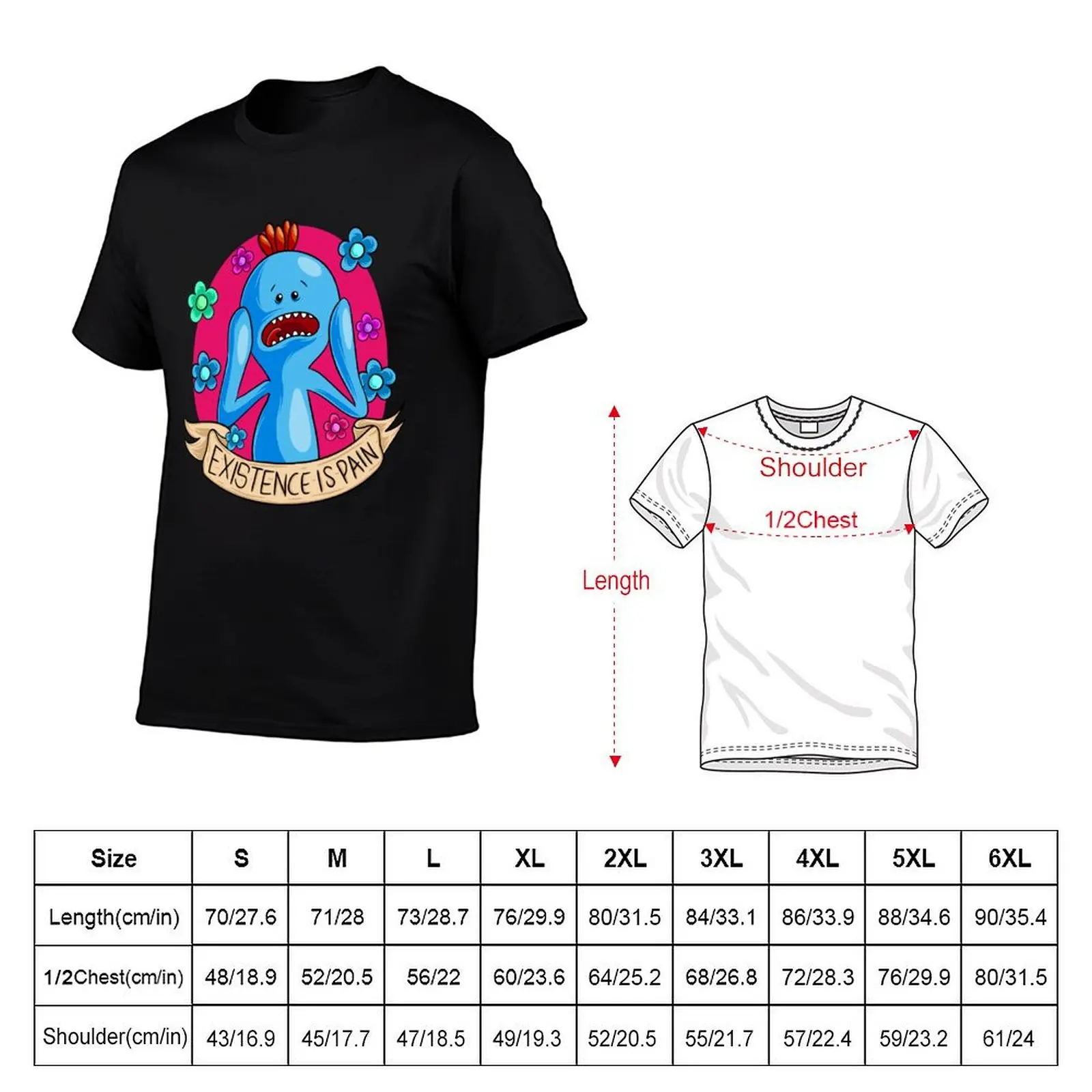 Existence is Pain mr meeseeks T-Shirt t shirts for man cotton funny t shirt man luxury mens graphic t shirts T-shirt