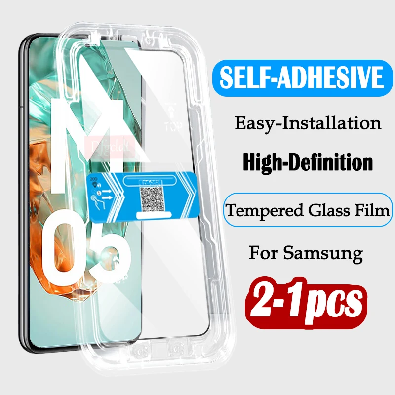 

3D One-key Lnstallation Clear Glass For Samsung Galaxy M05 M55S M55 M35 M15 M54 M34 M14 M53 M33 23 M52 A51 A71 Screen Protector