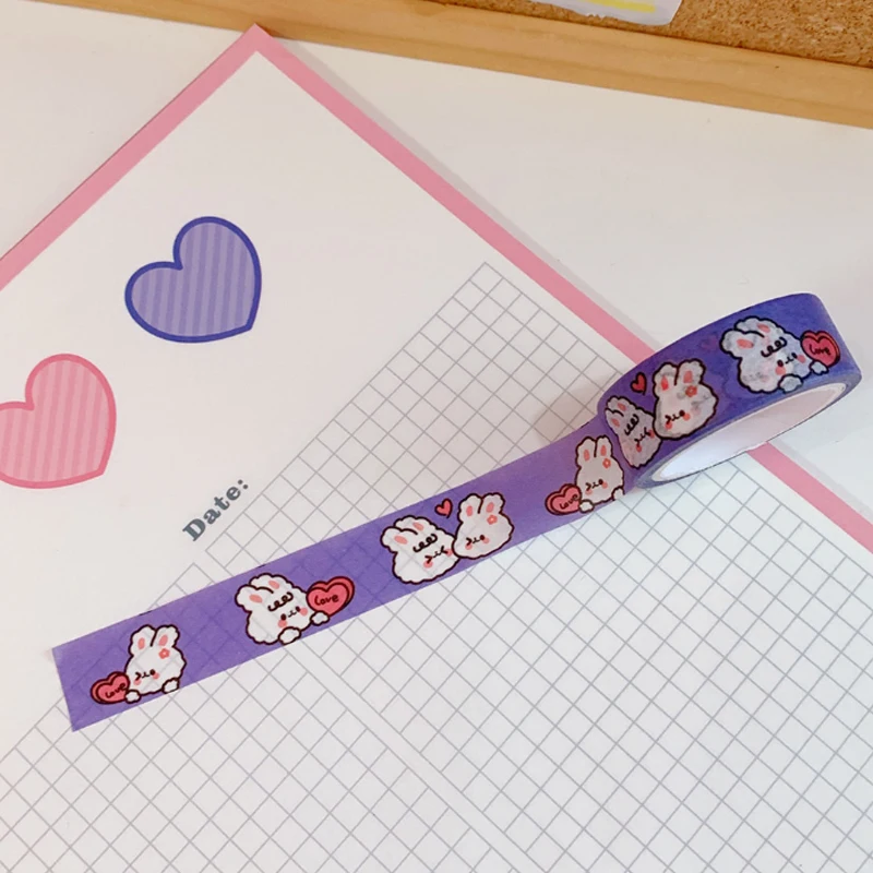 

Girl Heart Cute DIY Handbook Decoration Tearable Tape Paper Student Cartoon Bear Egg and Paper Tape