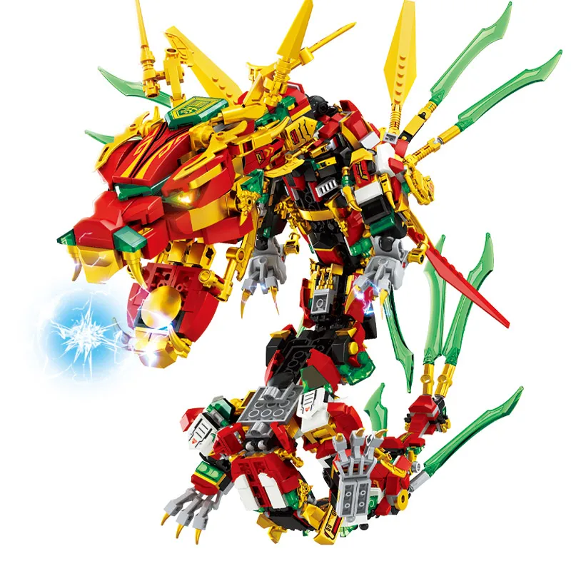 2in1 Warrior Mechanical Lloyd\'s Titans Mechas Robots Dragons Season 15 Building Blocks Classic Model Sets Bricks Kids Kits