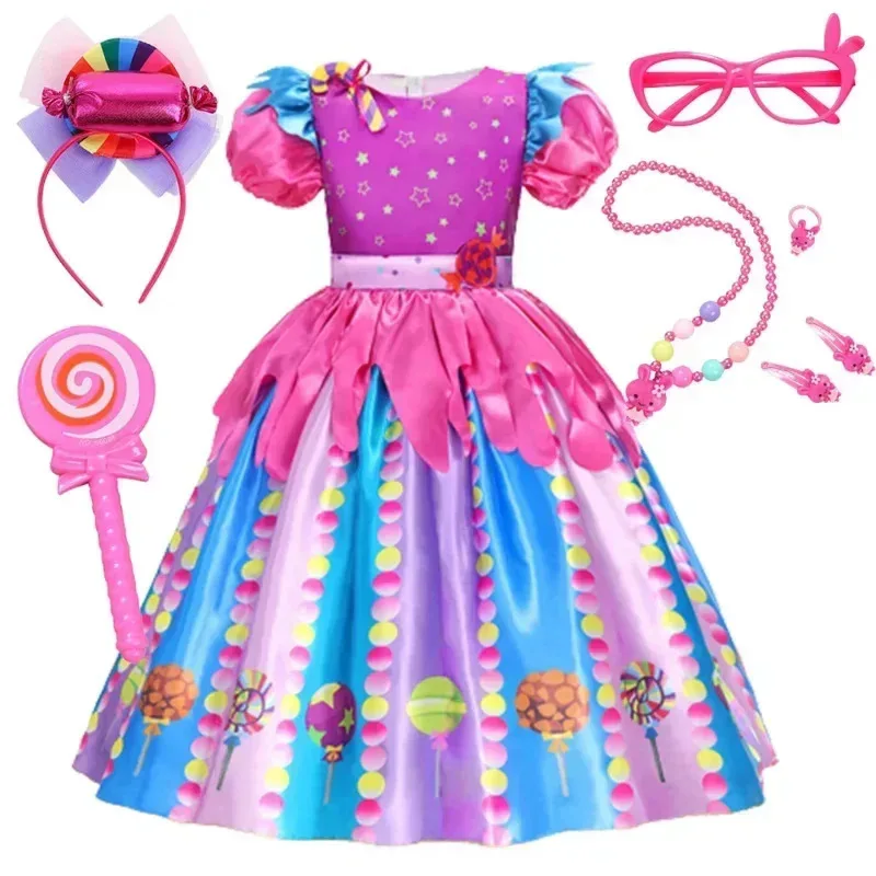 Children Candy Dresses Girls Princess Costumes Elegant Evening Party Tutu Prom Gown Dress Lollipop Clothing for Girls Purim