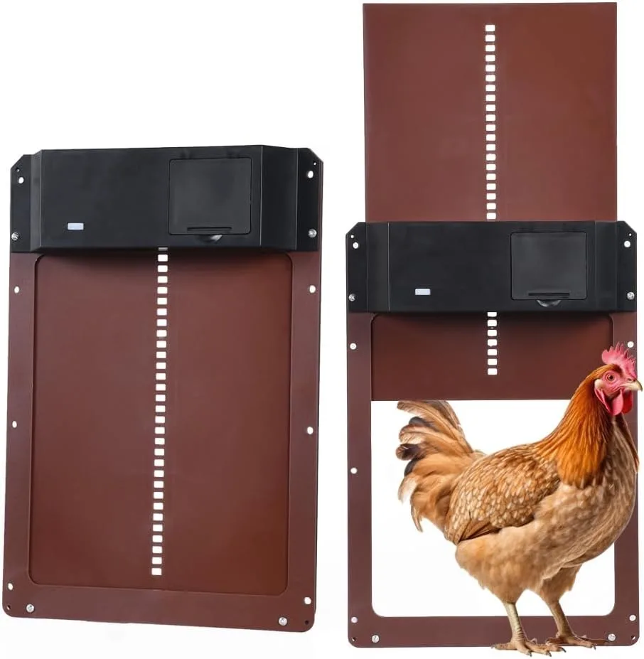 

CHICKEN Door Automatic Chicken Coop Door,Battery Operated, Evening and Morning Delay, Aluminum Door, Electric Chicken Run Door,