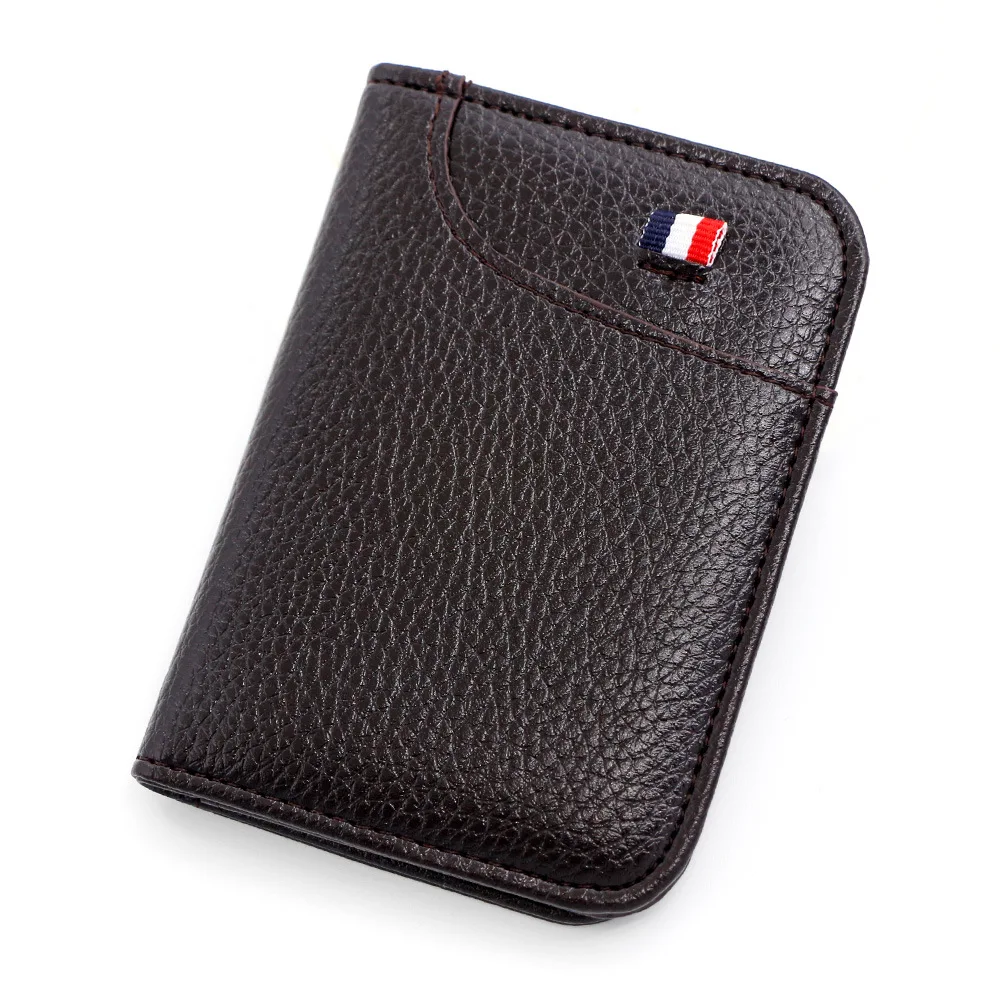 حقيبة بطاقات صغيرة محمولة رفيعة متعددة الوظائف بنمط الليتشي مع محفظة عملات معدنية ذات سعة كبيرة، حافظة بطاقات لأداة السفر