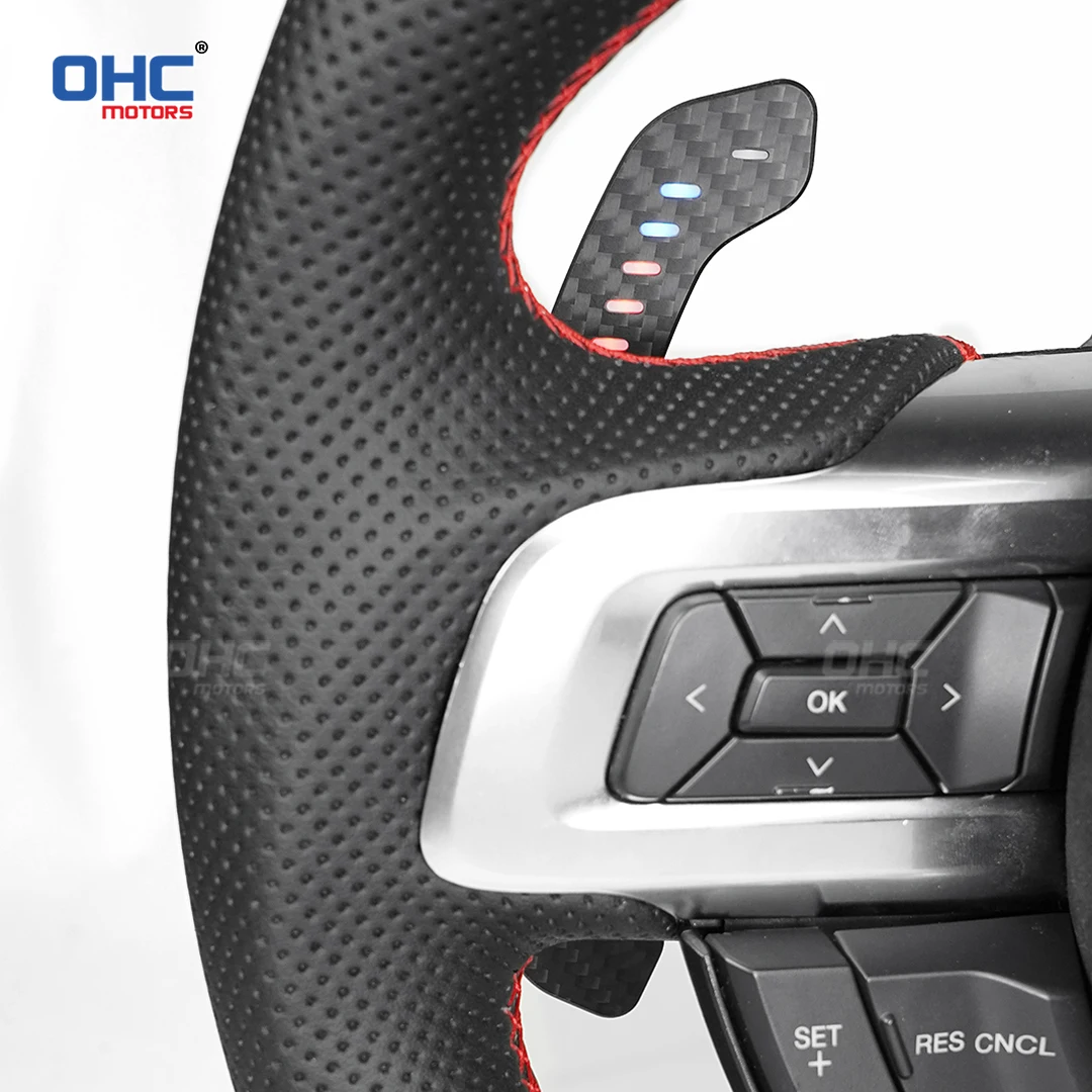 

OHC Motors Smart APP RPM Light Up LED Magnetic Carbon Fiber Paddle Shifters Compatible Fit For Mustang GT/Shelby 2015-2023