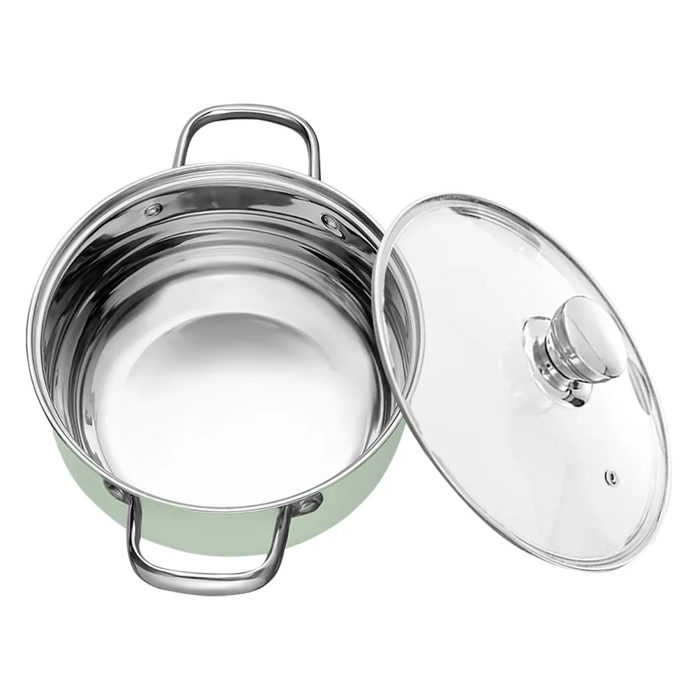 

Stainless Steel Soup Pot Large Capacity Cooking Stock Noodle Saucepan Kitchen Ramen Pot Reusable Sturdy Easy Cleaning Heat
