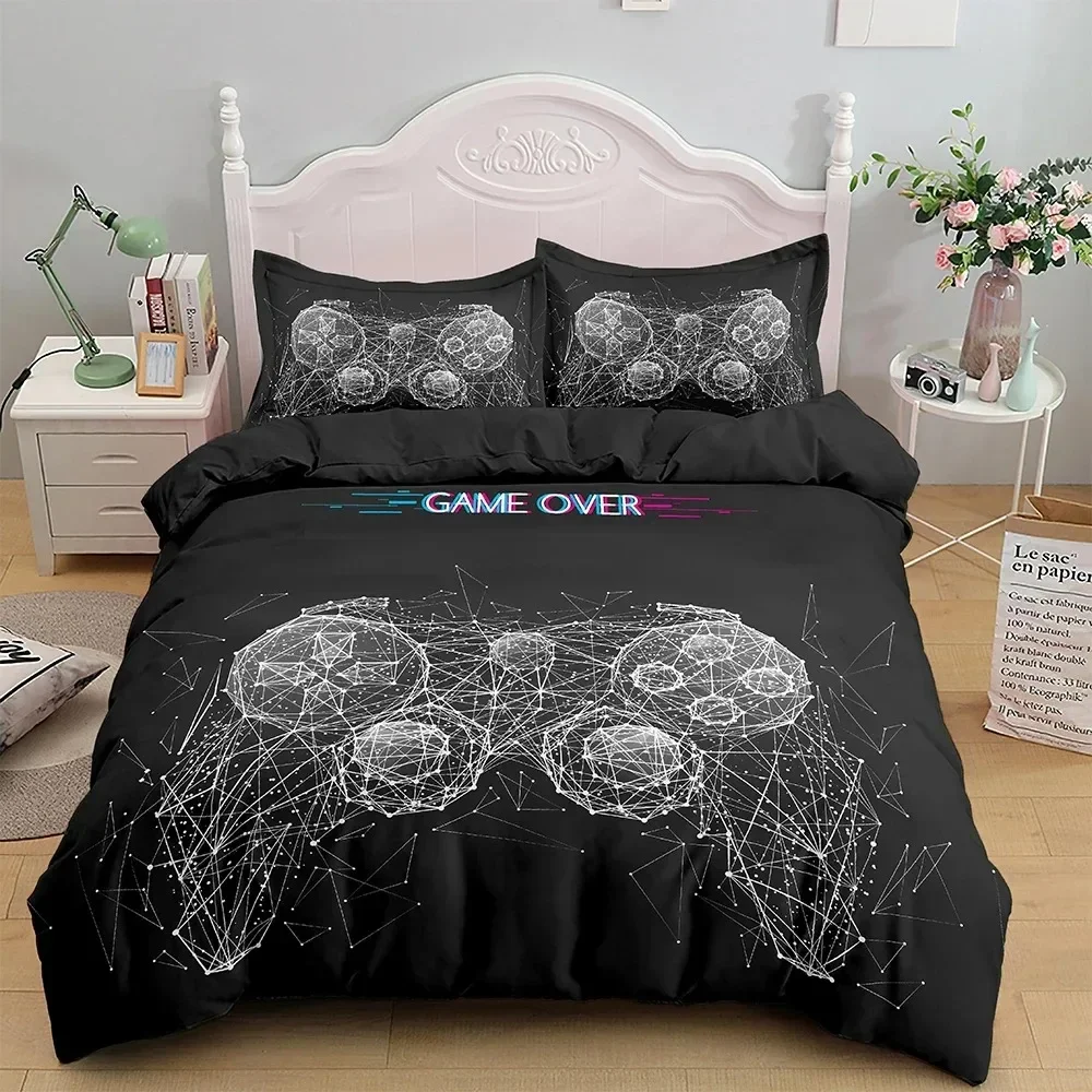 

Games Comforter Cover Gamepad Bedding Set for Boys Kids Video Modern Gamer Console Quilt 2 or 3 Pcs Soft Twin Duvet Cover Set