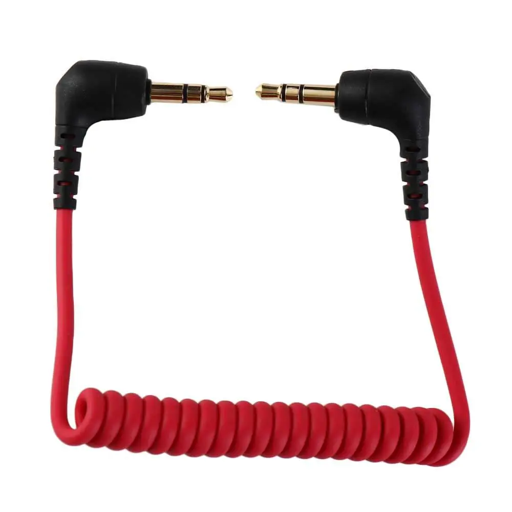 Vídeo micro-tipo microfone câmera acessórios trs para trs cabo de microfone enrolado microfone para câmera primavera 3.5mm cabo