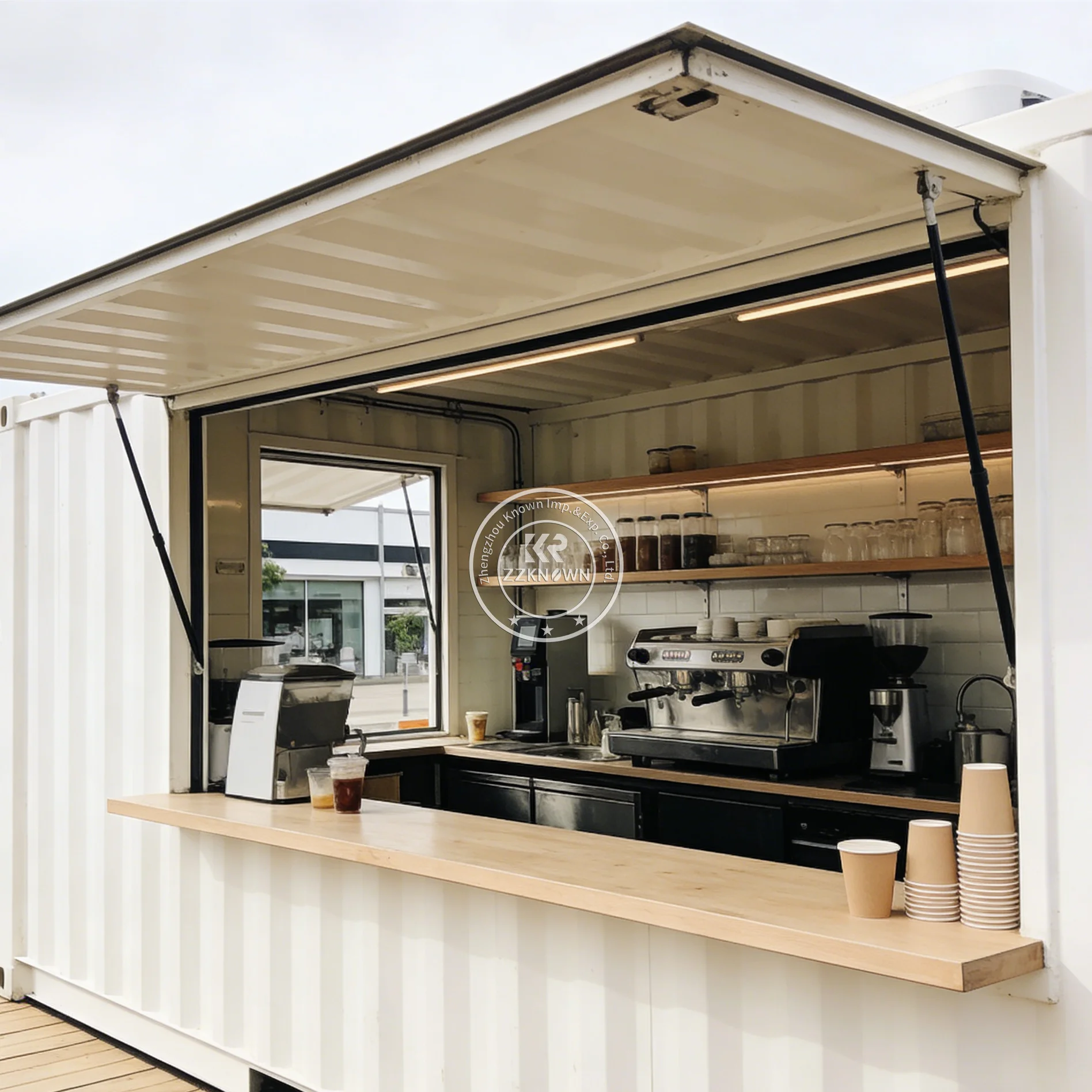 

Portable Outdoor Container Restaurant Combo Container Kiosk Snack Shop Container Bar For Events