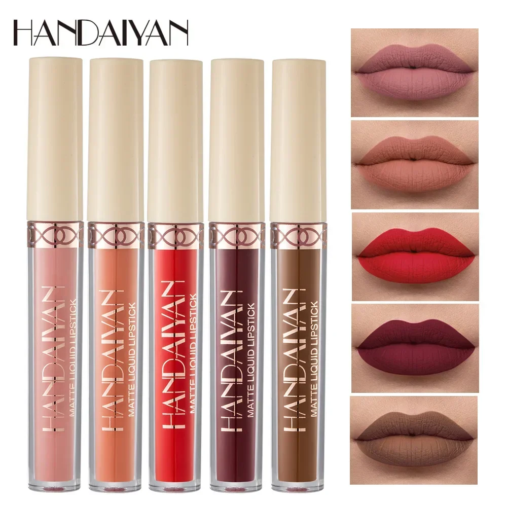 

HANDAIYAN 12 Color Liquid Lipstick Waterproof Moisturize Matte Lip Gloss Velvet Lasting Non Stick Cup Lip Glaze Fashion Makeup