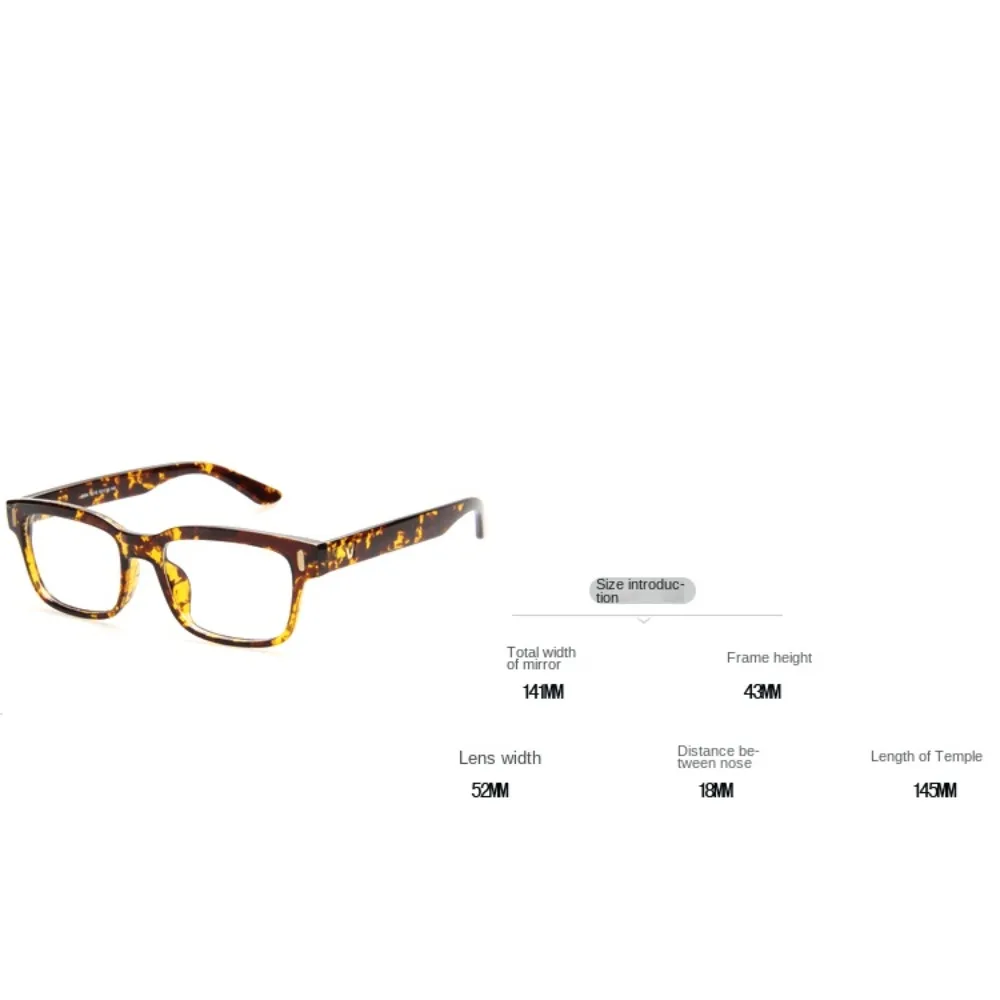 Kacamata baca พีซีใหม่แว่นตาธุรกิจกรอบสี่เหลี่ยมสีดำน้ำตาลดูแลดวงตาทุกเพศ