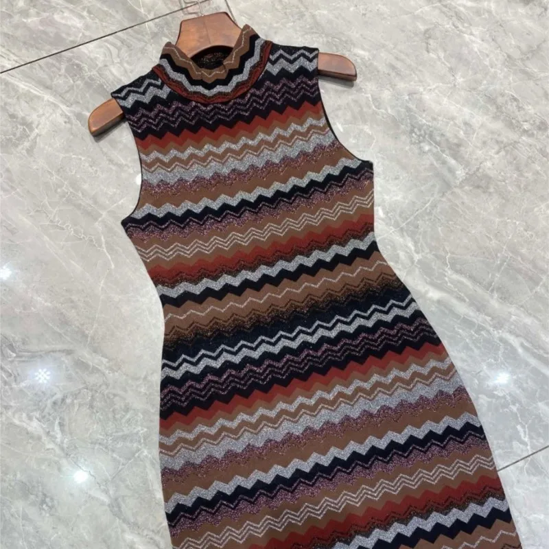 المال القديم نمط الرجعية الأزياء الفرنسية الخريف والشتاء المرأة الجديدة عالية الجودة ناضجة الجاكار أكمام محبوك اللباس